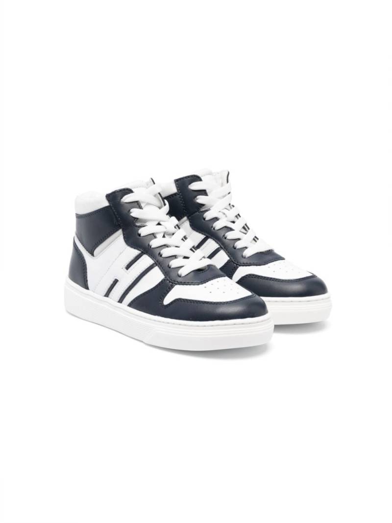 Hogan Kids colour-block panel high-top sneakers - Blue von Hogan Kids