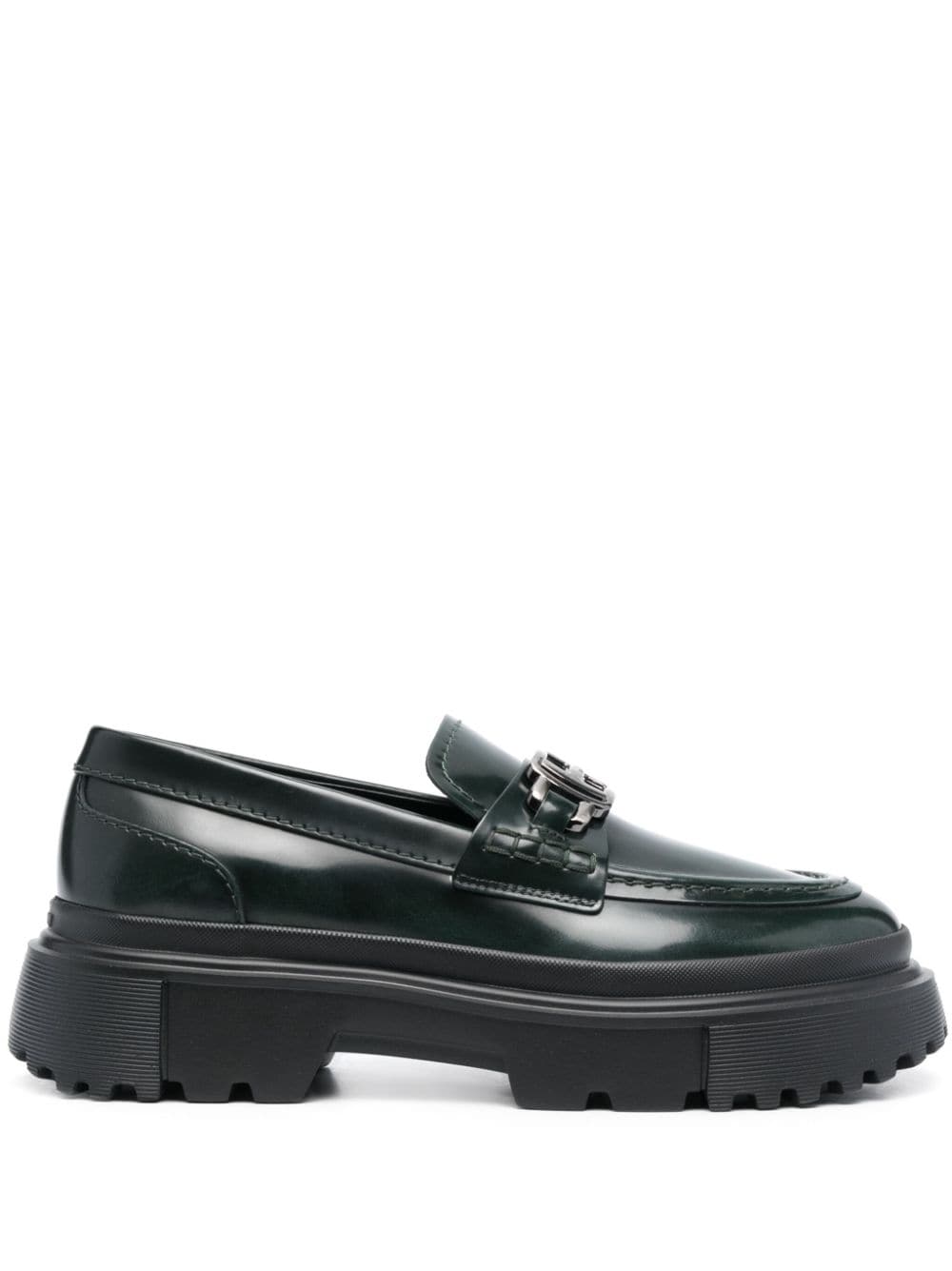 Hogan 40mm slip-on leather loafers - Green von Hogan