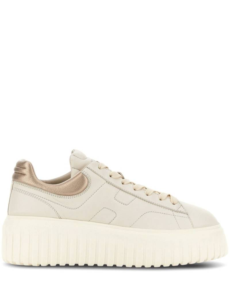 Hogan H-Stripes lace-up leather sneakers - Neutrals von Hogan