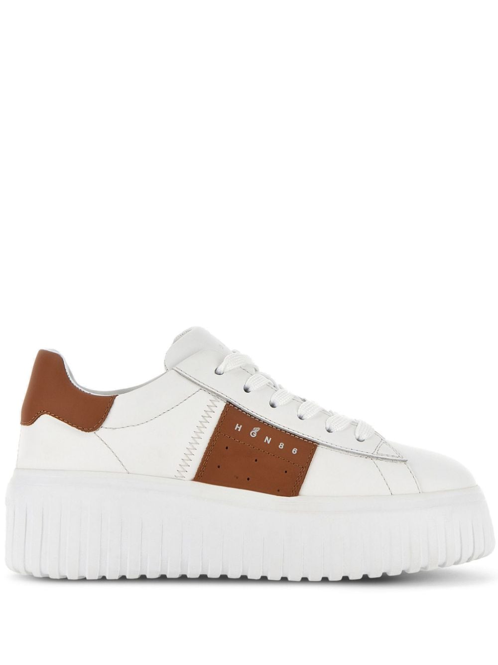 Hogan H-Stripes lace-up leather sneakers - White von Hogan