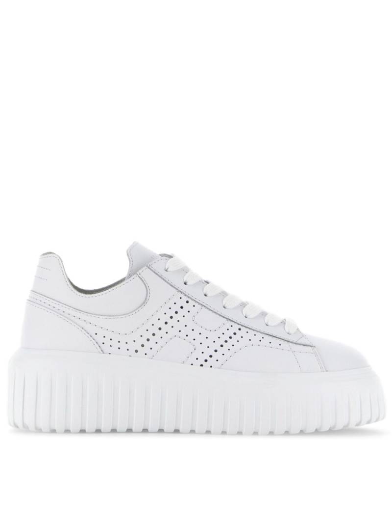 Hogan H-Stripes logo-perforated leather sneakers - White von Hogan