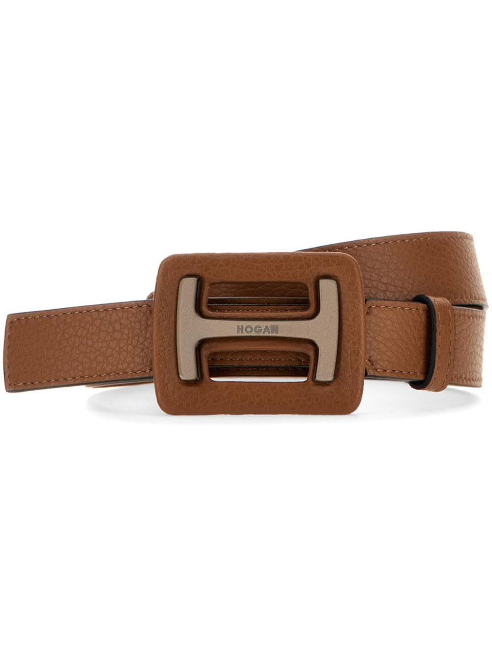 Hogan H-plaque calfskin belt - Brown von Hogan