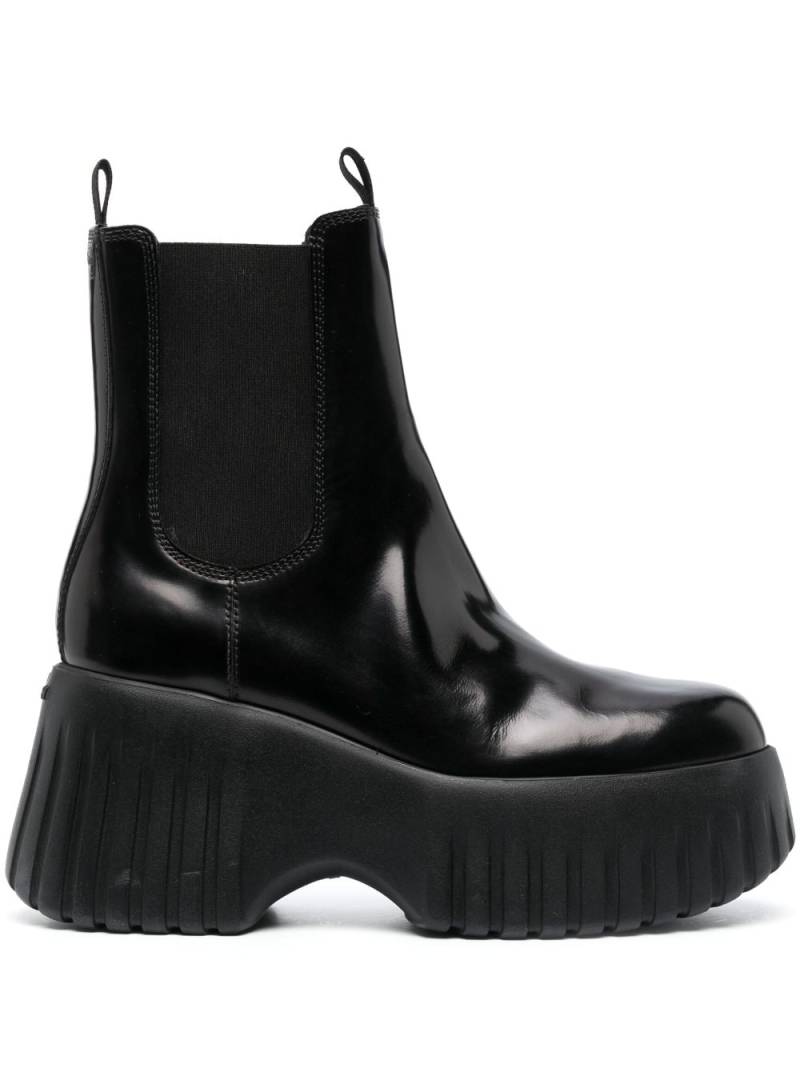 Hogan H-stripes wedge chelsea boots - Black von Hogan