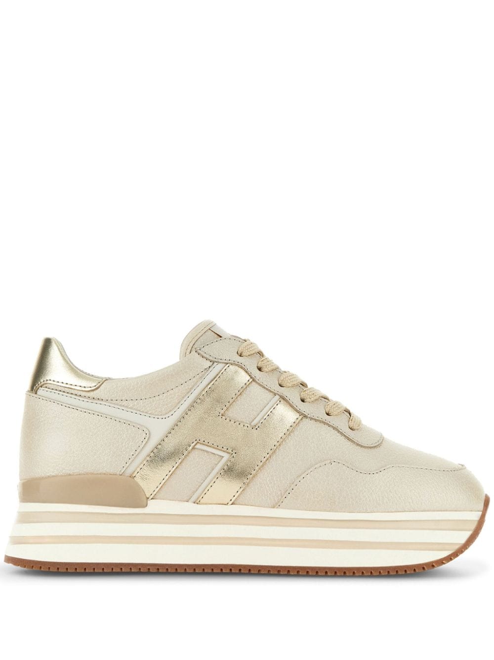 Hogan H483 leather platform sneakers - Neutrals von Hogan