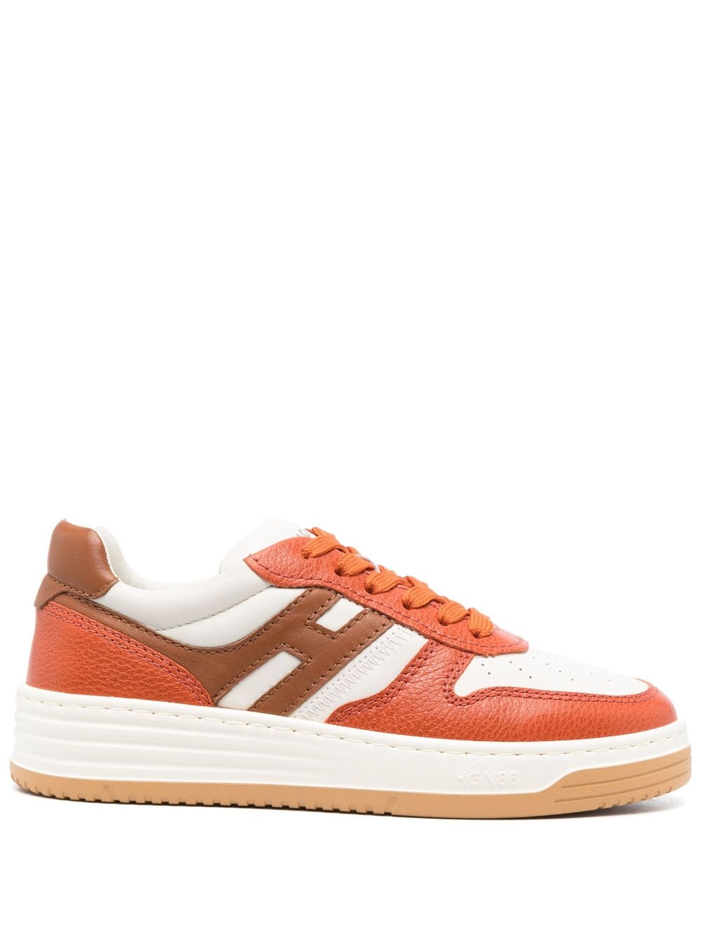 Hogan H630 lace-up leather sneakers - Orange von Hogan