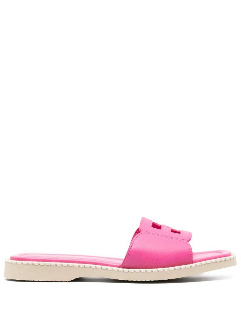 Hogan H638 flat leather sandals - Pink von Hogan