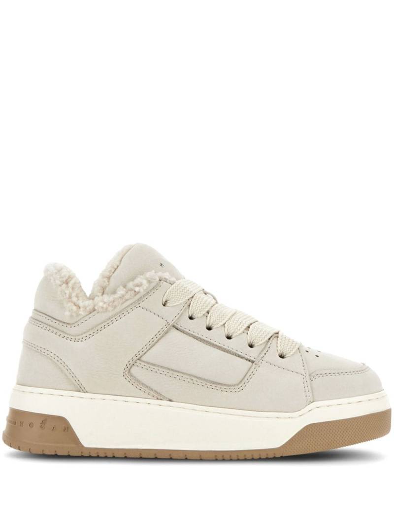 Hogan H667 faux-shearling leather sneakers - Neutrals von Hogan