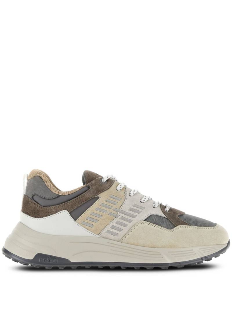 Hogan Hyperlight lace-up panelled sneakers - Brown von Hogan