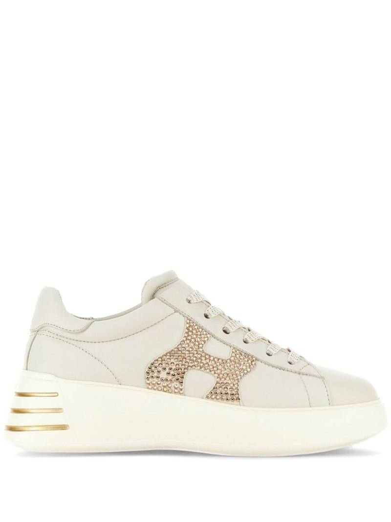 Hogan Rebel logo-appliqué leather sneakers - Neutrals von Hogan