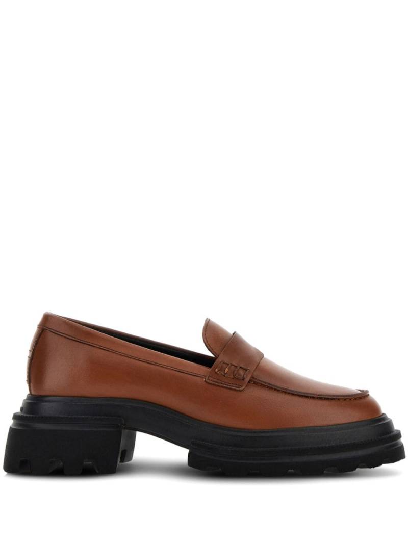 Hogan chunky leather loafers - Brown von Hogan