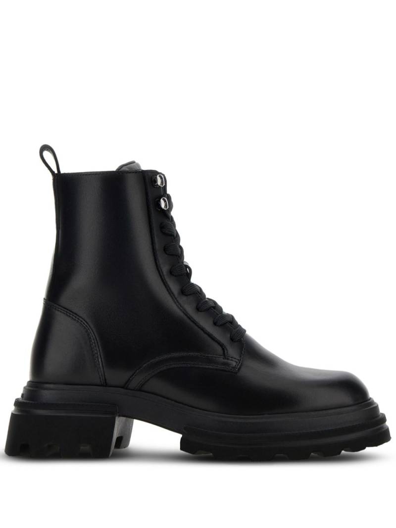 Hogan leather combat ankle boots - Black von Hogan