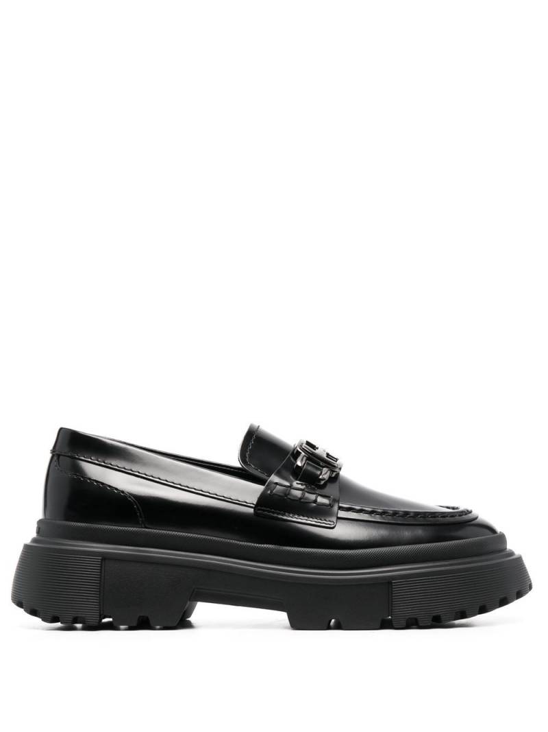 Hogan logo buckle platform loafers - Black von Hogan