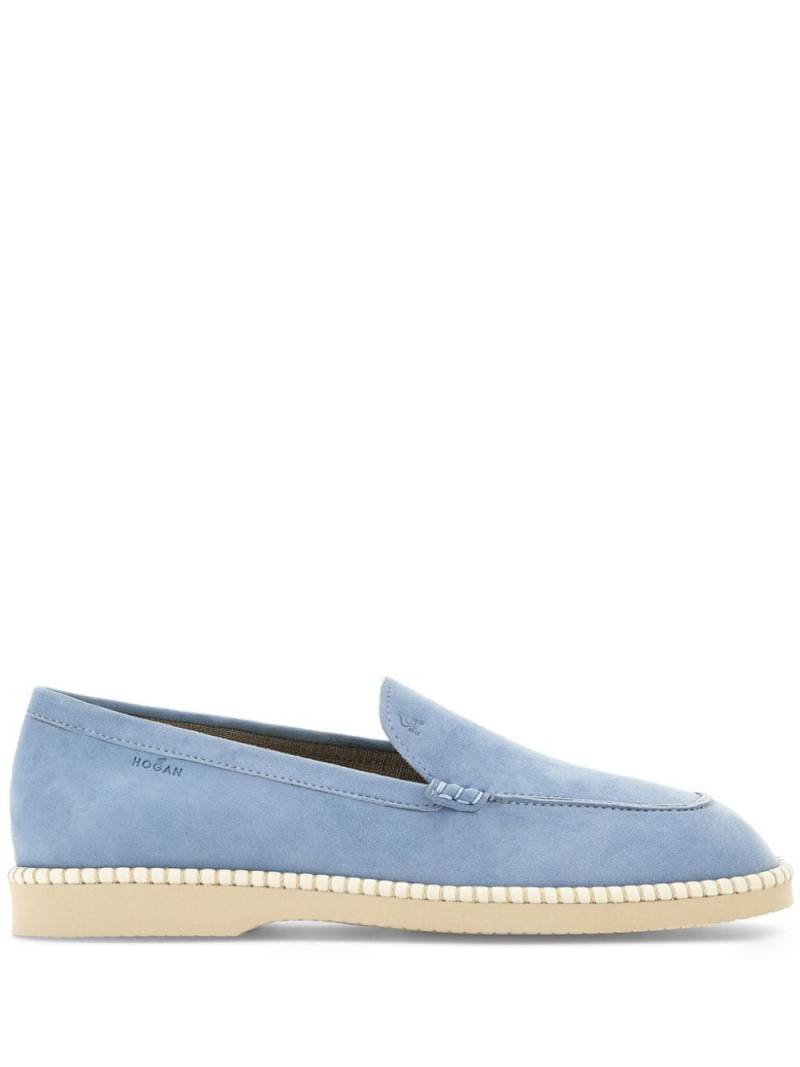 Hogan logo-debossed suede slippers - Blue von Hogan