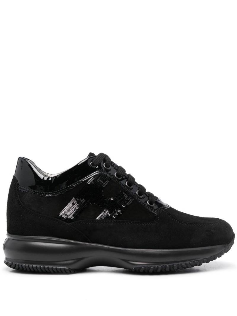 Hogan logo-patch sequin-detail sneakers - Black von Hogan