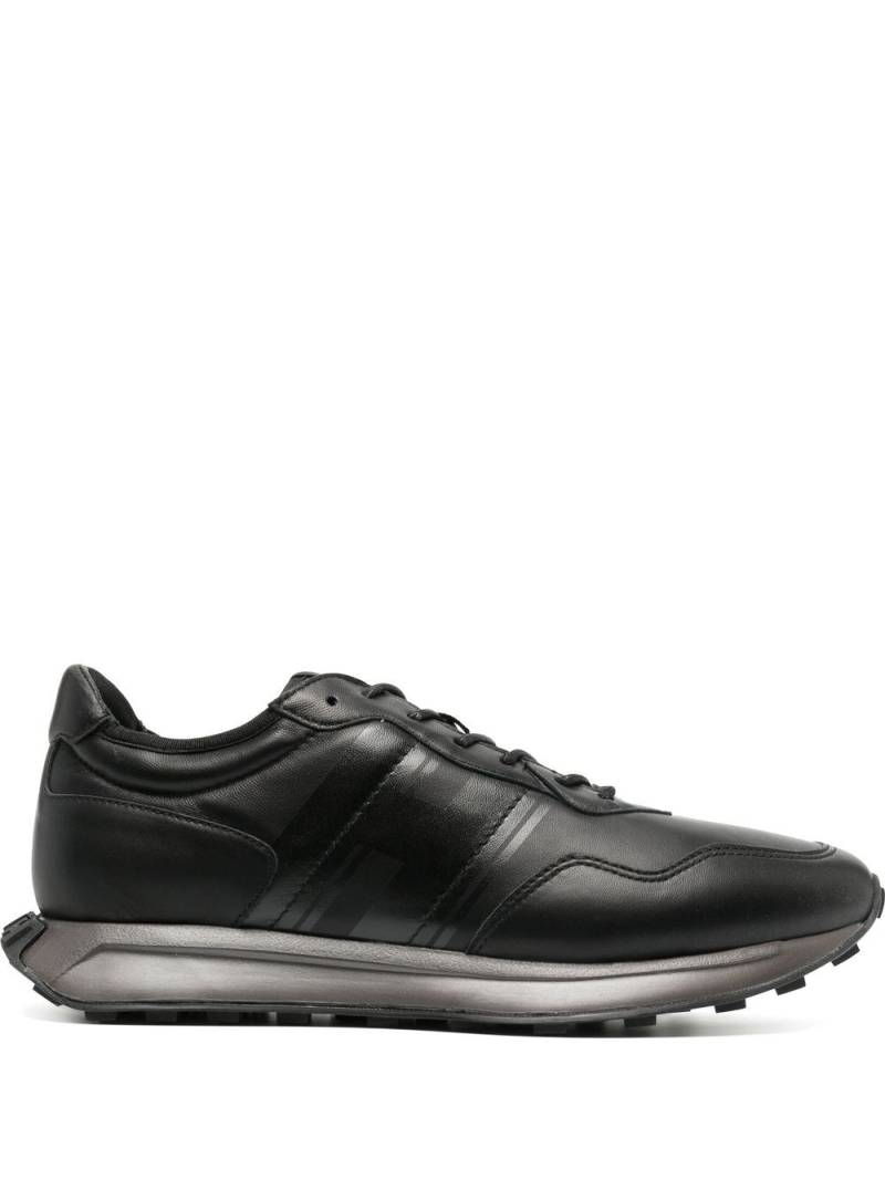 Hogan polished-finish lace-up sneakers - Black von Hogan