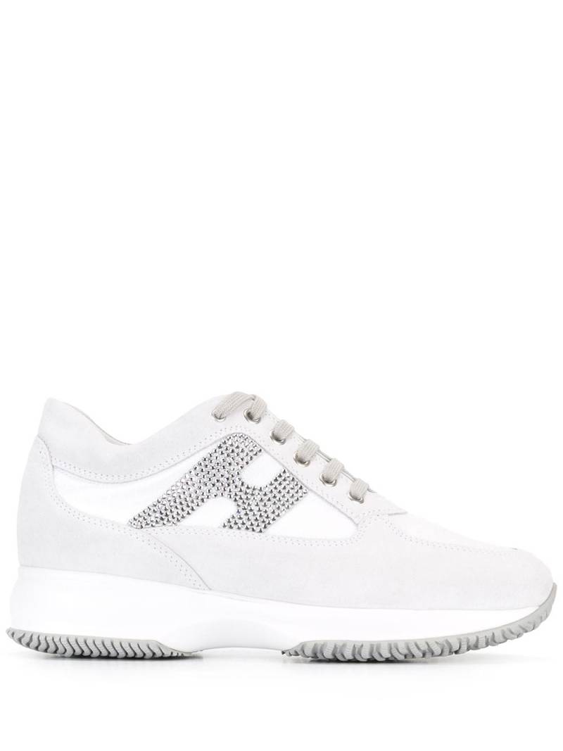 Hogan studded logo lace up sneakers - White von Hogan