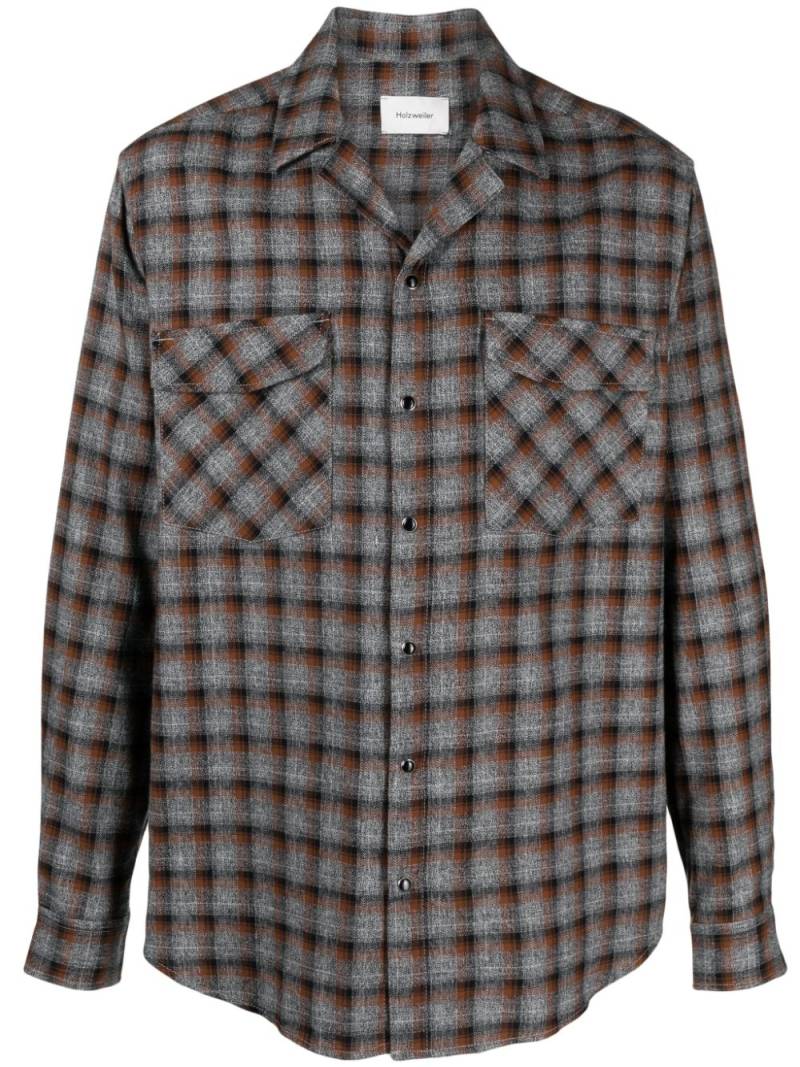 Holzweiler tartan-check cotton shirt - Grey von Holzweiler