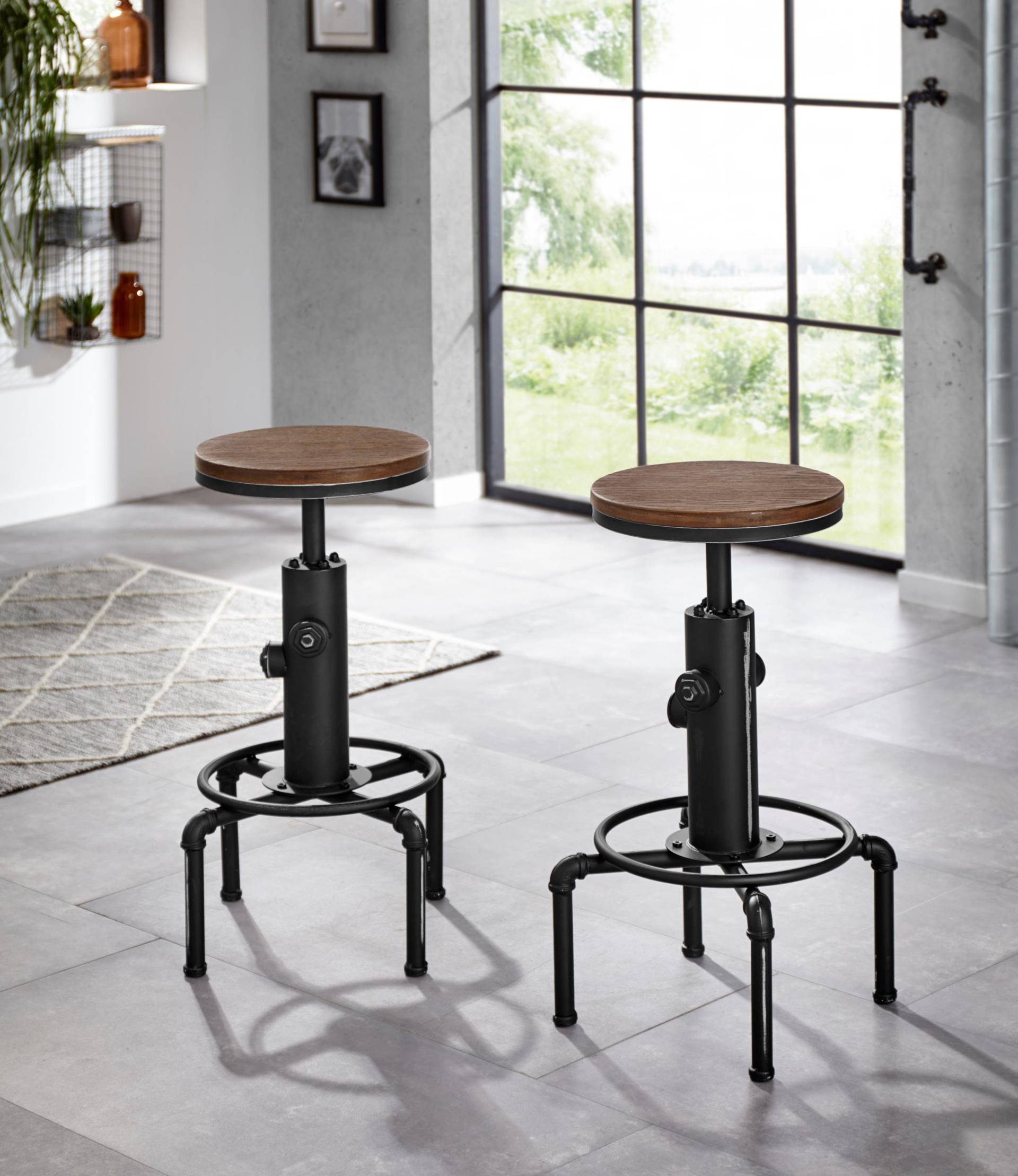 Homexperts Barhocker »Solid«, (2 St.), Industrial Design mit used Look von Homexperts