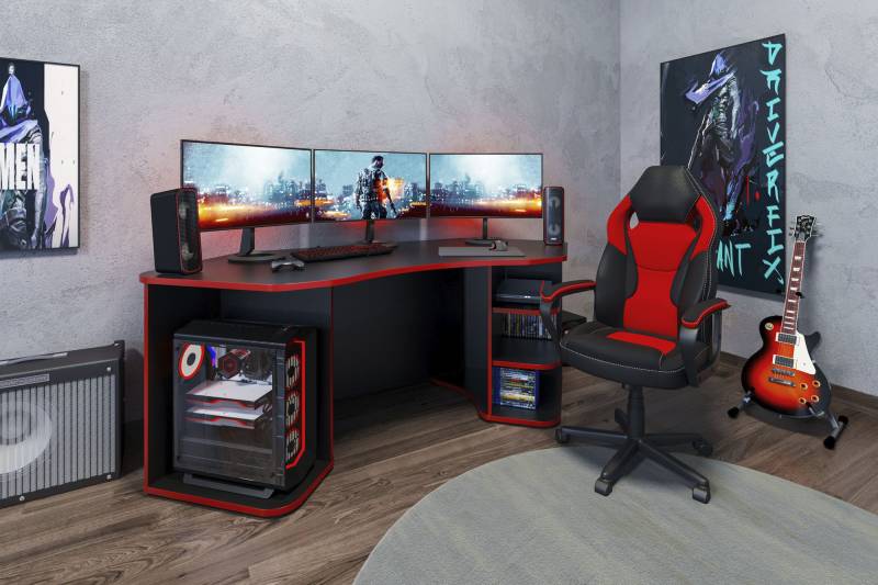 Homexperts Büromöbel-Set »Tron«, (Spar-Set, 2 tlg.), Gaming-Set bestehend aus Gamingtisch Tron und Gamingchair Manta von Homexperts