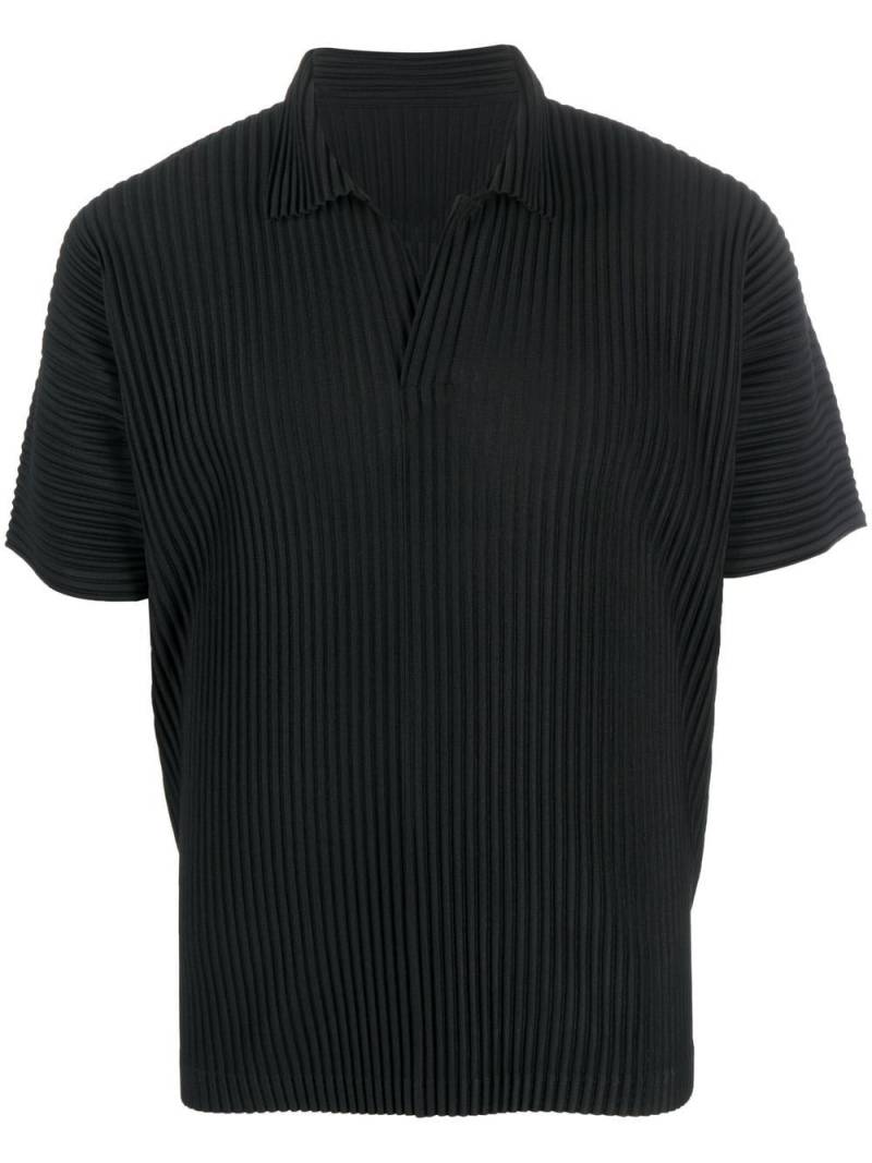 Homme Plissé Issey Miyake Basic plissé polo shirt - Black von Homme Plissé Issey Miyake