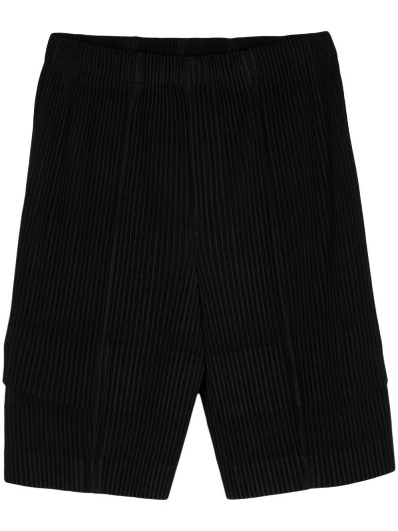 Homme Plissé Issey Miyake Cargo plissé-effect shorts - Black von Homme Plissé Issey Miyake