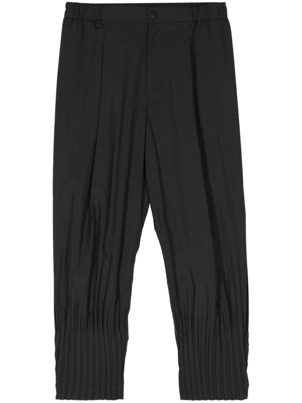 Homme Plissé Issey Miyake Cascade mid-rise cropped trousers - Black von Homme Plissé Issey Miyake