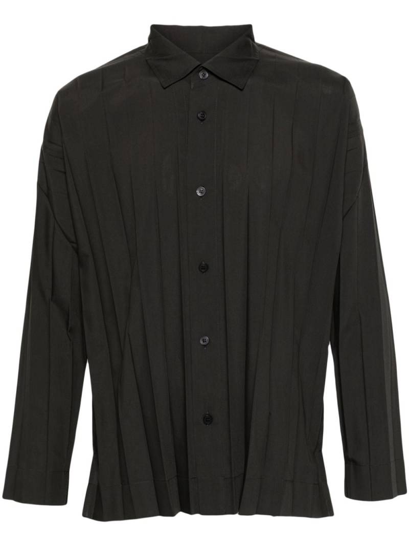 Homme Plissé Issey Miyake Edge pleated classic-collar shirt - Grey von Homme Plissé Issey Miyake