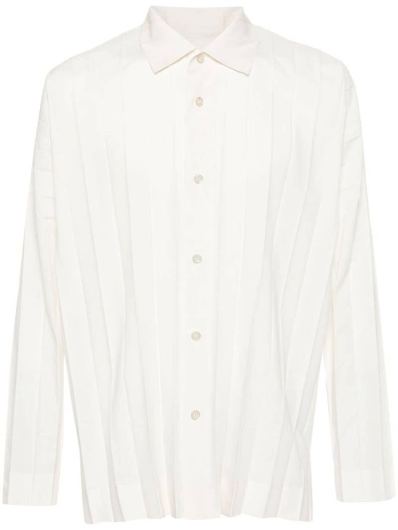 Homme Plissé Issey Miyake Edge pleated classic-collar shirt - White von Homme Plissé Issey Miyake