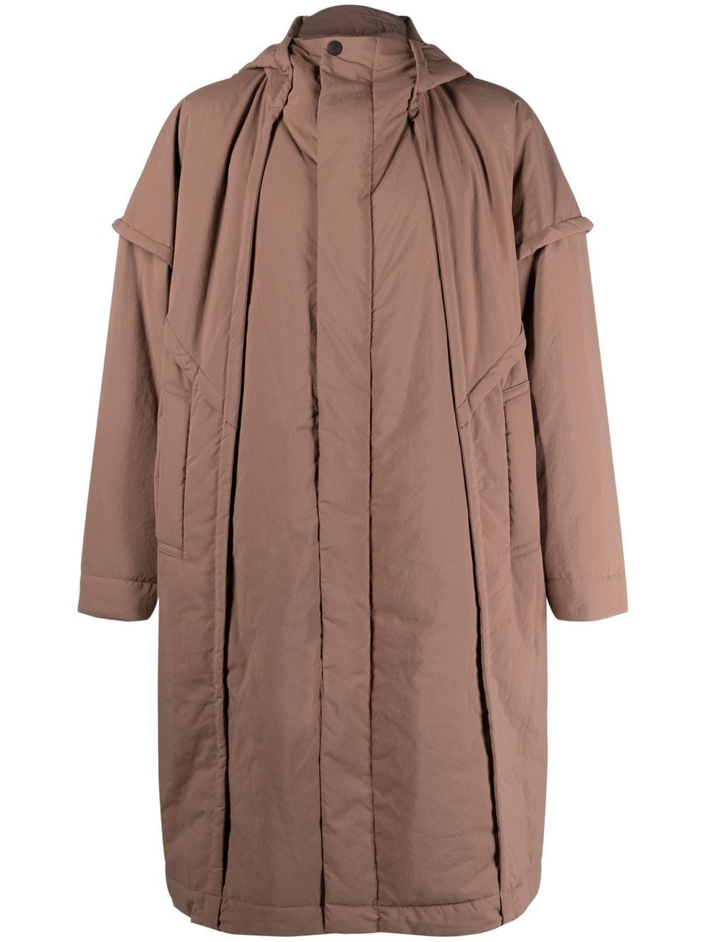 Homme Plissé Issey Miyake Frame hooded padded coat - Brown von Homme Plissé Issey Miyake