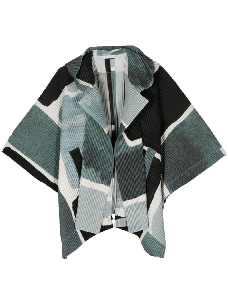 Homme Plissé Issey Miyake Landscape hooded jacket - Grey von Homme Plissé Issey Miyake