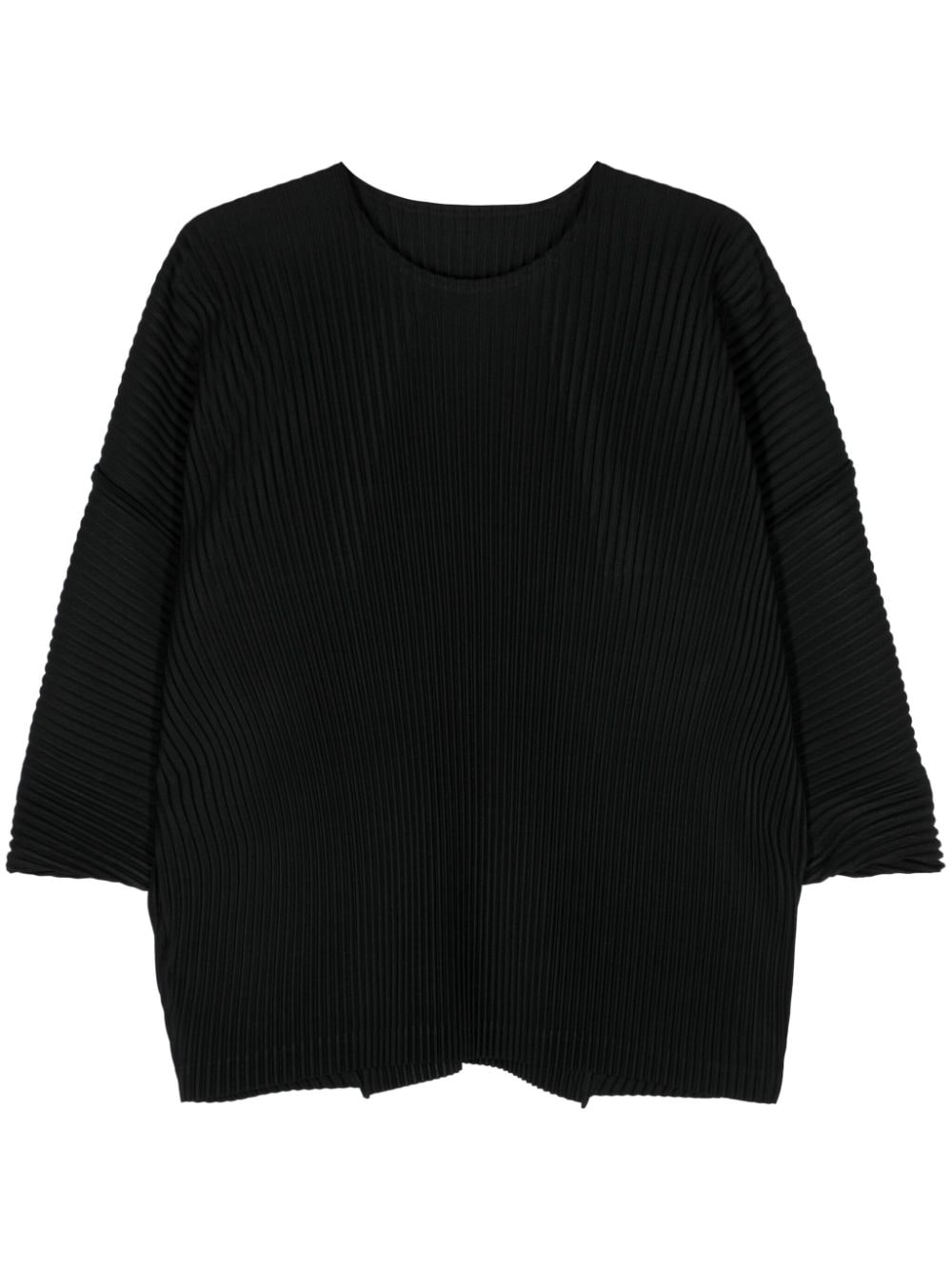 Homme Plissé Issey Miyake MC April round-neck pleated T-shirt - Black von Homme Plissé Issey Miyake