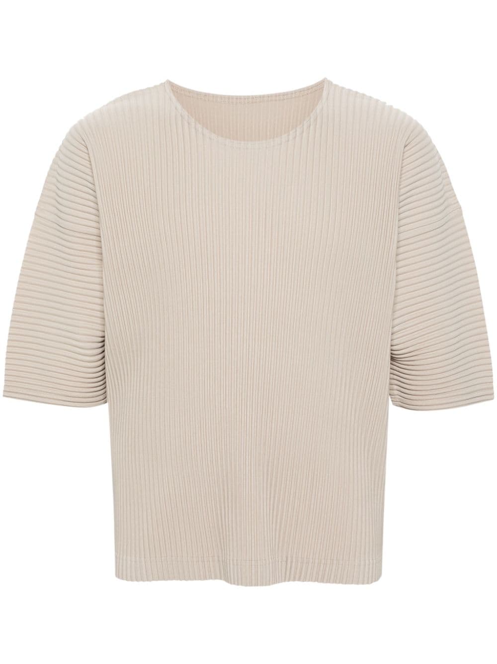 Homme Plissé Issey Miyake MC March pleated T-shirt - Neutrals von Homme Plissé Issey Miyake