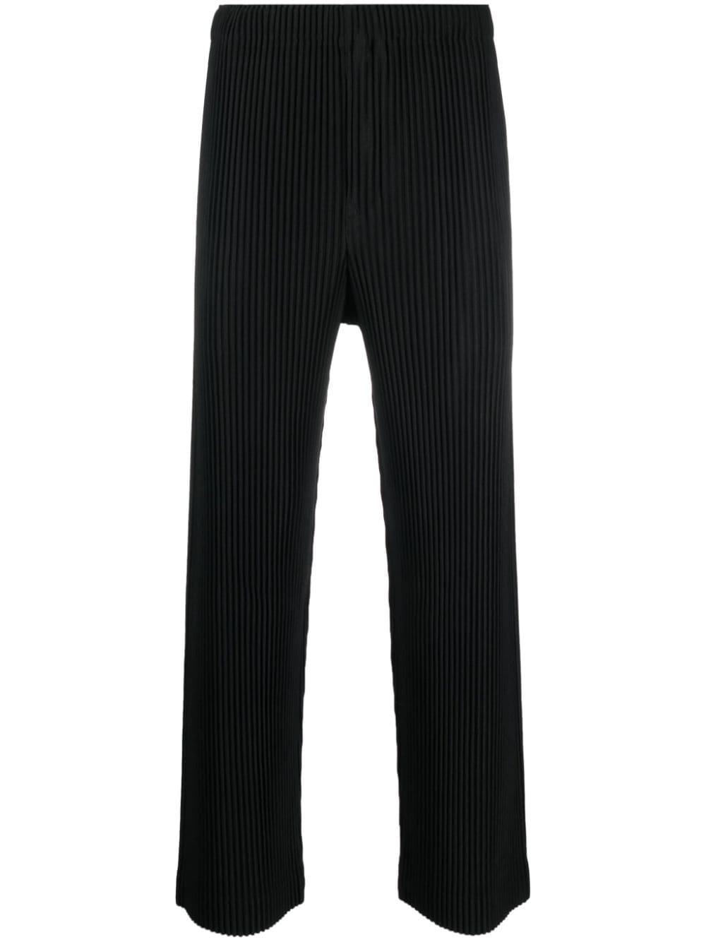 Homme Plissé Issey Miyake MC March pleated straight-leg trousers - Black von Homme Plissé Issey Miyake