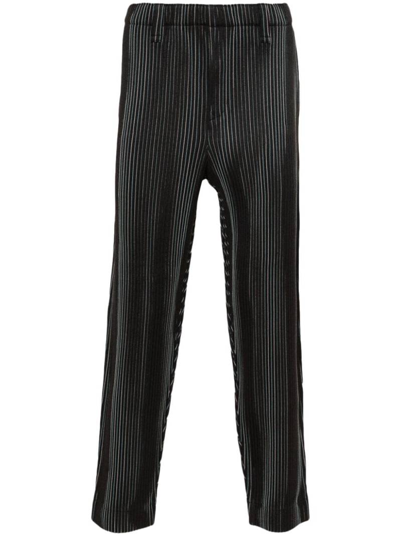 Homme Plissé Issey Miyake Tweed Pleats cropped trousers - Black von Homme Plissé Issey Miyake