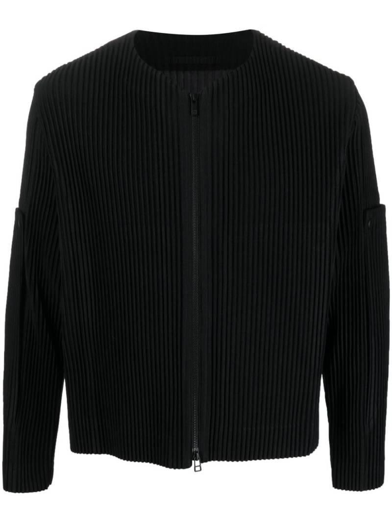 Homme Plissé Issey Miyake Unfold pleated zip-up jacket - Black von Homme Plissé Issey Miyake