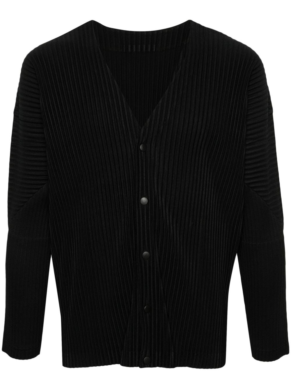 Homme Plissé Issey Miyake V-neck plissé jacket - Black von Homme Plissé Issey Miyake