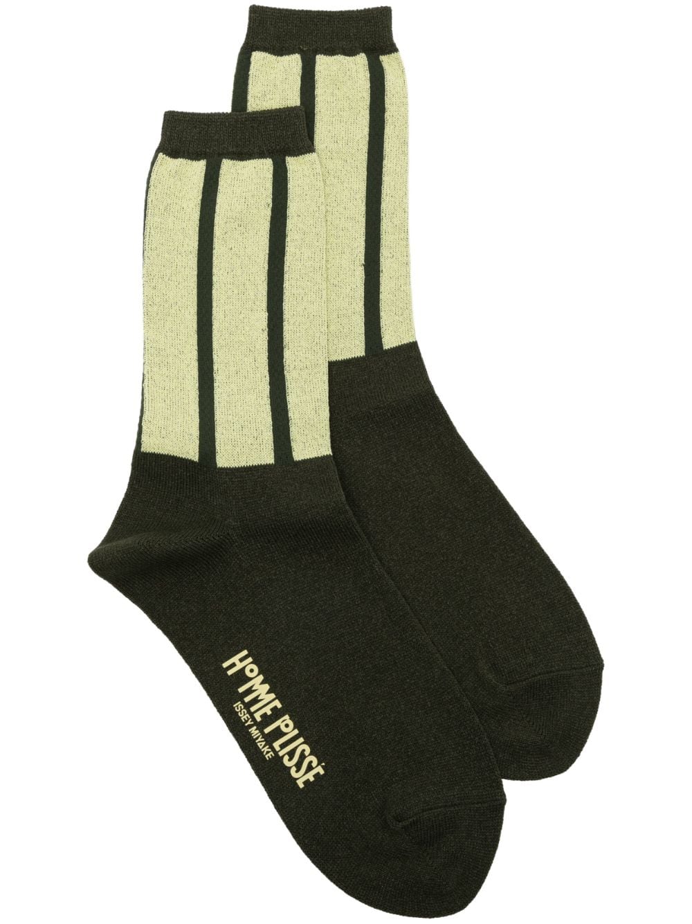 Homme Plissé Issey Miyake Washi logo-print socks - Green von Homme Plissé Issey Miyake