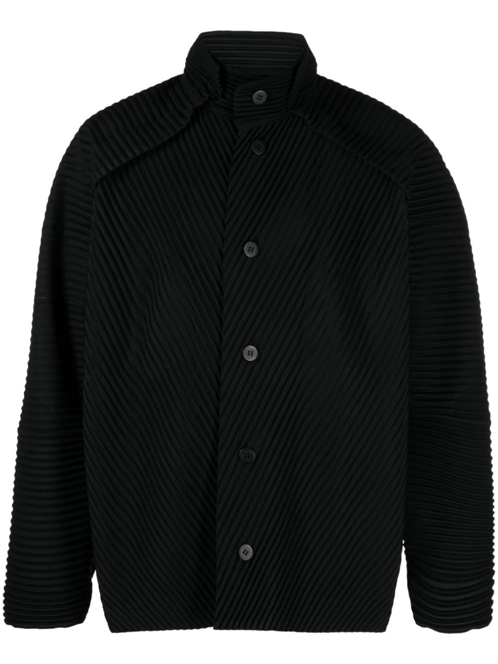 Homme Plissé Issey Miyake button-fastening pleated jacket - Blue von Homme Plissé Issey Miyake