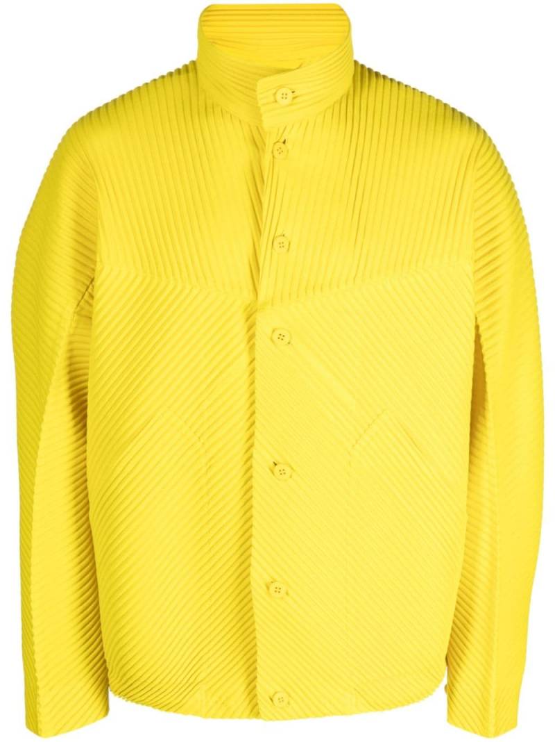 Homme Plissé Issey Miyake fully pleated cocoon jacket - Yellow von Homme Plissé Issey Miyake