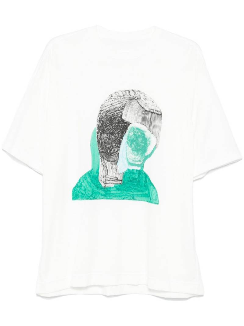 Homme Plissé Issey Miyake graphic-print T-shirt - White von Homme Plissé Issey Miyake