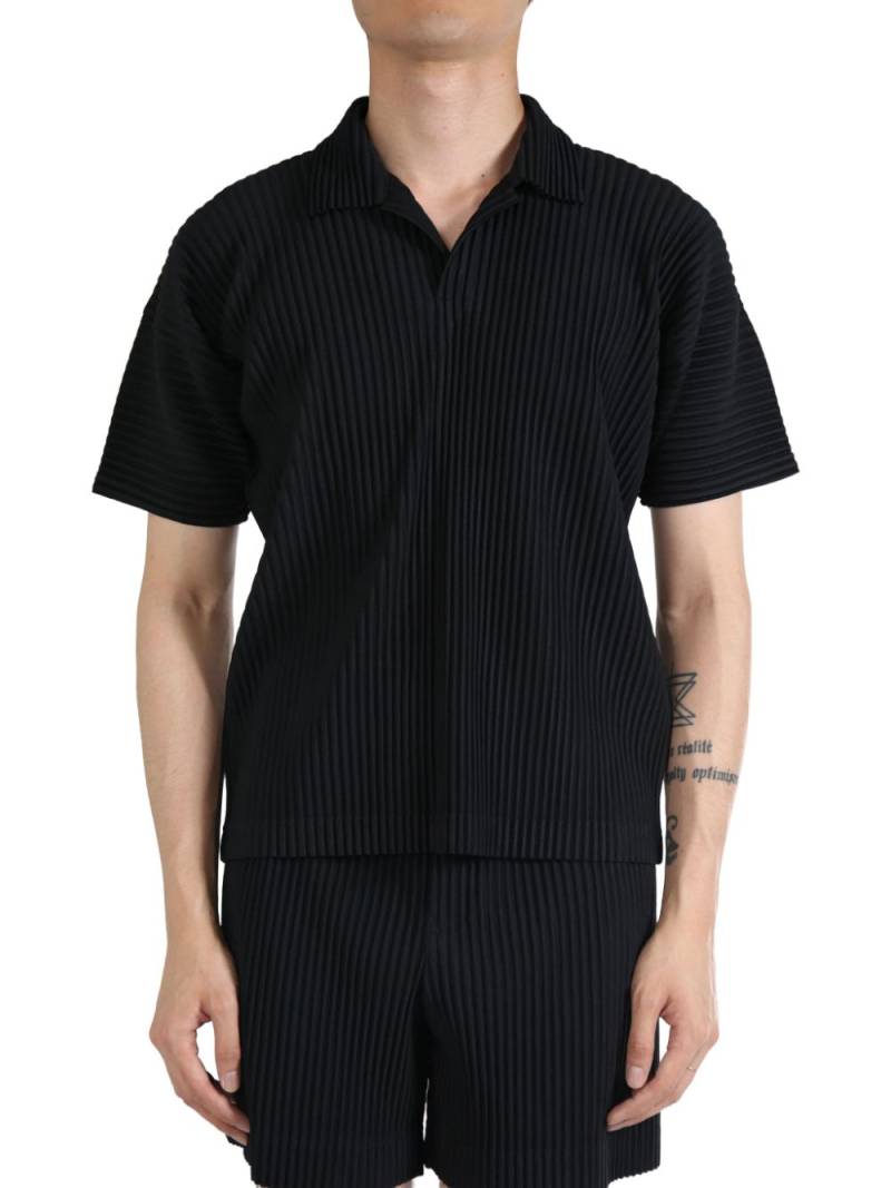 Homme Plissé Issey Miyake pleated polo shirt - Black von Homme Plissé Issey Miyake