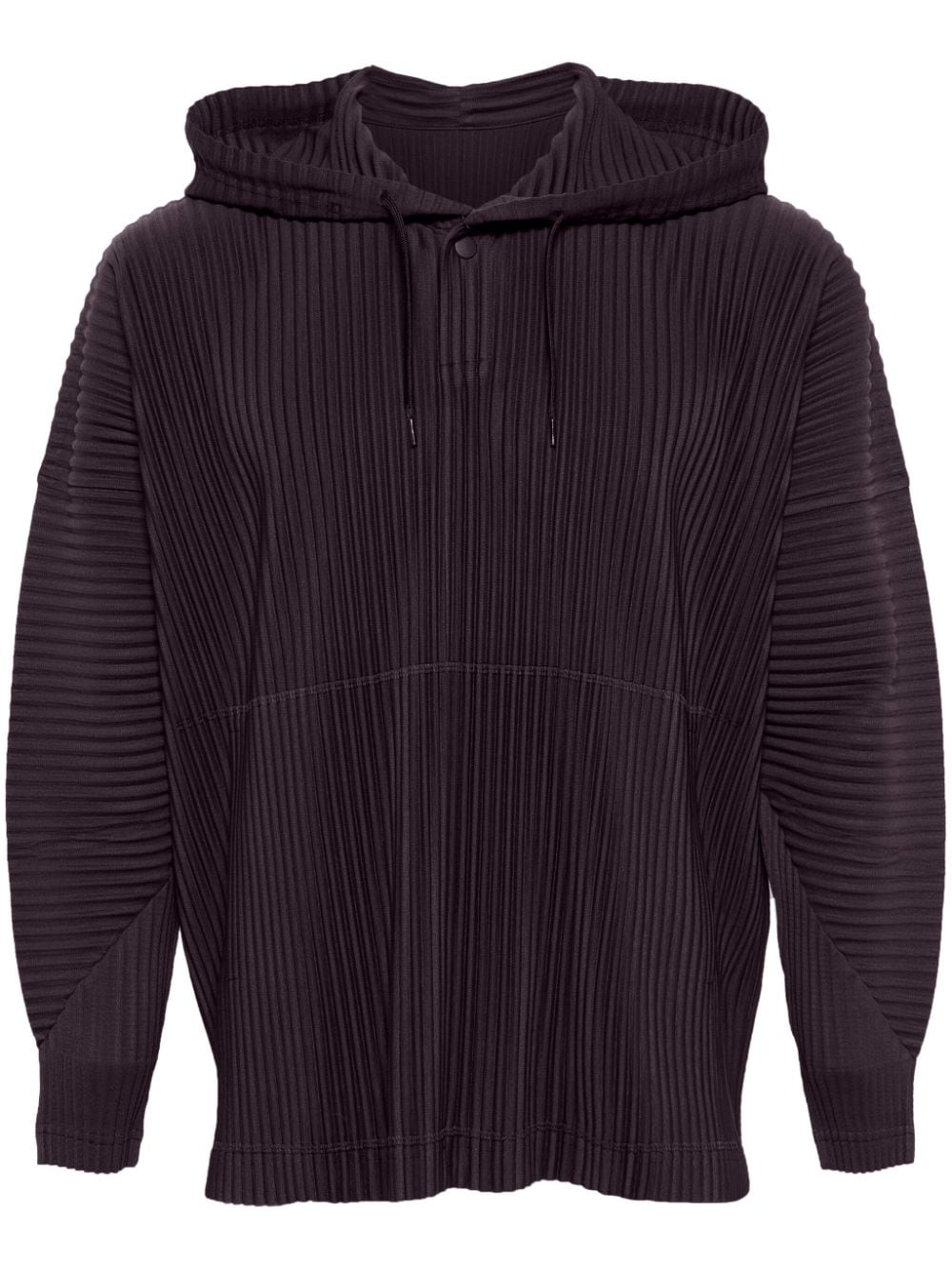 Homme Plissé Issey Miyake plissé drawstring hoodie - Purple von Homme Plissé Issey Miyake