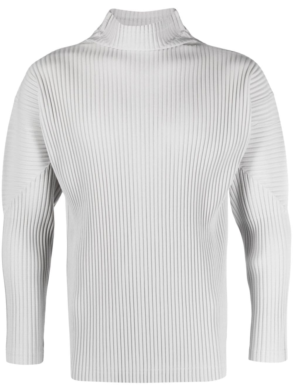 Homme Plissé Issey Miyake plissé-effect high-neck jumper - Grey von Homme Plissé Issey Miyake