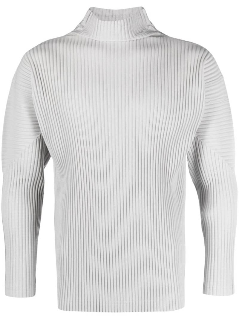 Homme Plissé Issey Miyake plissé-effect high-neck jumper - Grey von Homme Plissé Issey Miyake