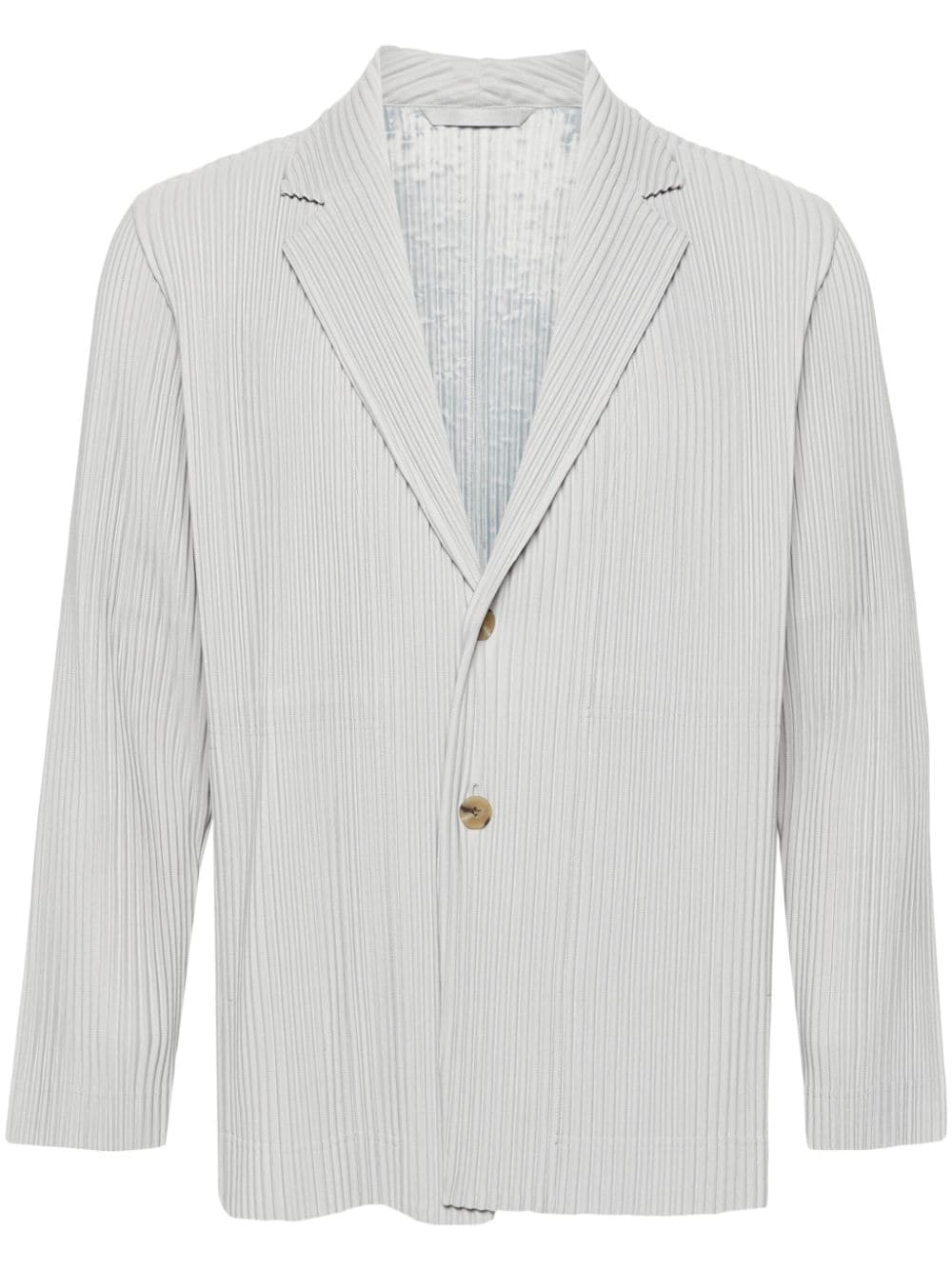 Homme Plissé Issey Miyake plissé-effect single-breasted blazer - Grey von Homme Plissé Issey Miyake