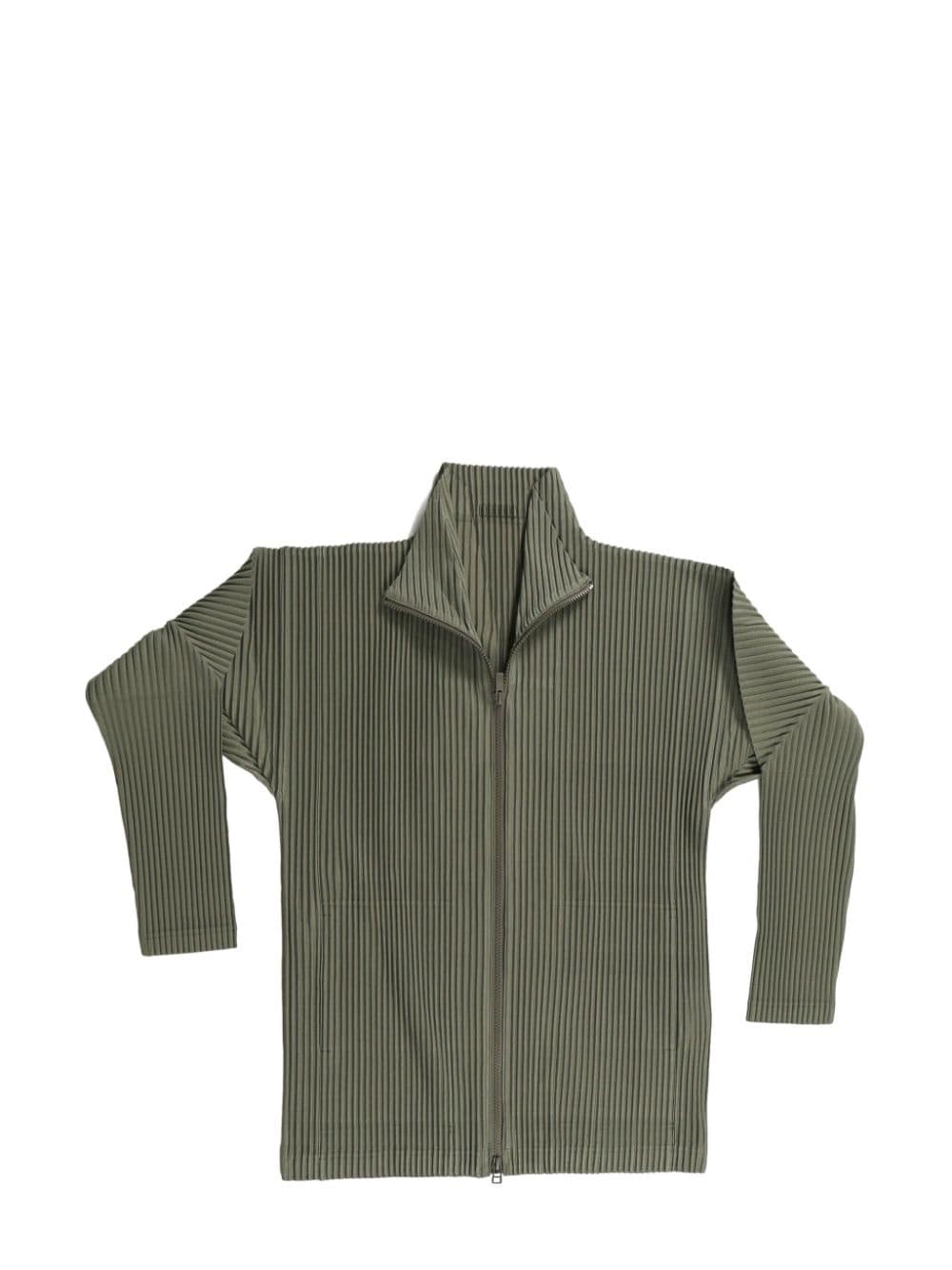 Homme Plissé Issey Miyake plissé zipped jacket - Green von Homme Plissé Issey Miyake