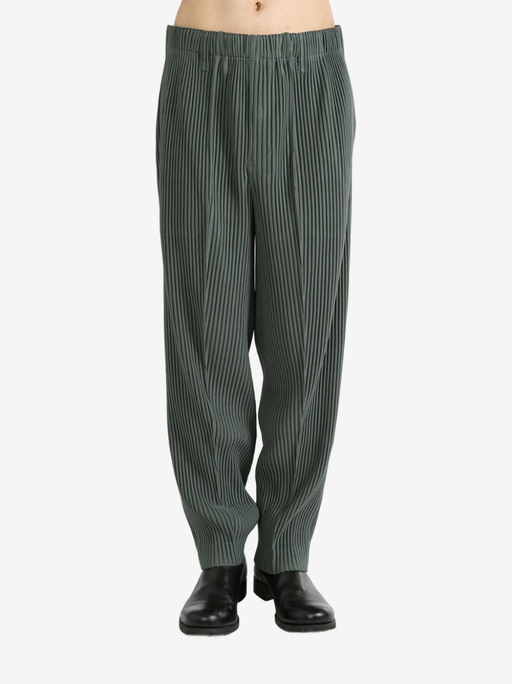 Homme Plissé Issey Miyake ribbed trousers - Green von Homme Plissé Issey Miyake