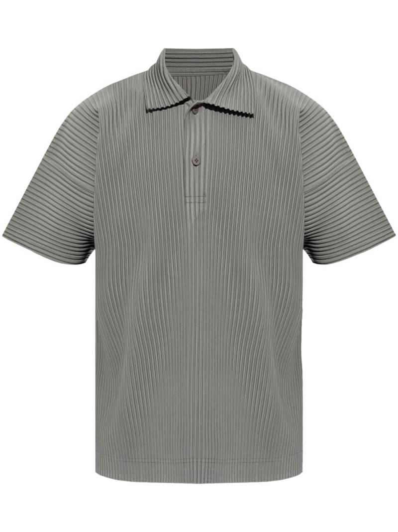 Homme Plissé Issey Miyake short-sleeve plissé polo shirt - Grey von Homme Plissé Issey Miyake