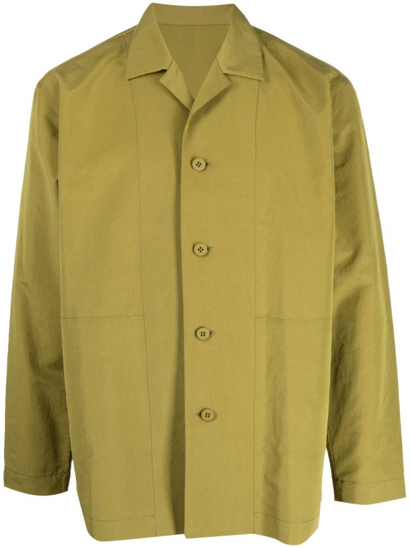 Homme Plissé Issey Miyake spread-collar poplin shirt - Green von Homme Plissé Issey Miyake