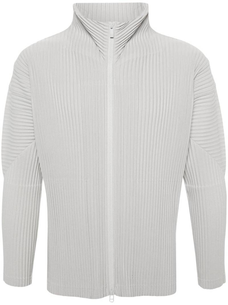 Homme Plissé Issey Miyake zip-up plissé jacket - Grey von Homme Plissé Issey Miyake